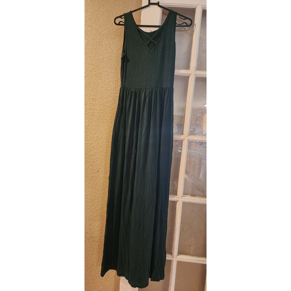 LILBETTER Sz XS Sleeveless Racerback Green Long Maxi Dress Boho